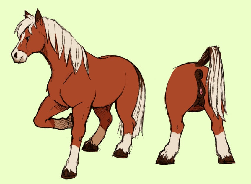 2018 anatomically_correct anatomically_correct_pussy animal_genitalia animal_pussy anus ass clitoris epona_(tloz) equine equine_pussy female feral fur horse mammal nintendo nipples perunagekko pussy the_legend_of_zelda twilight_princess video_games zoophilia