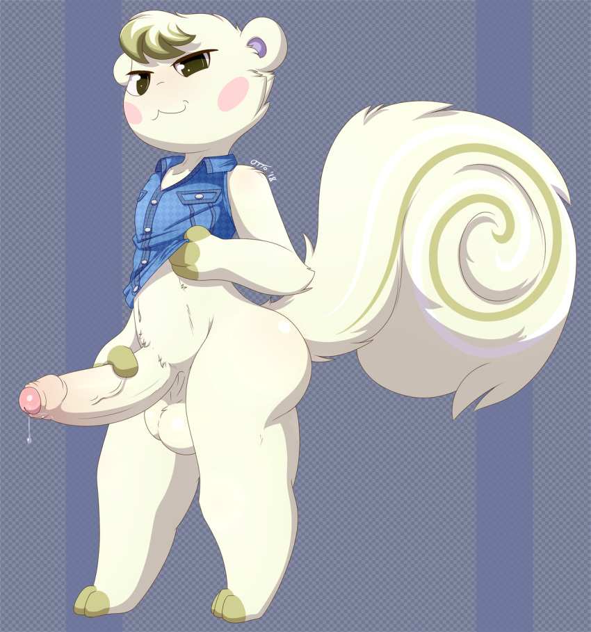 animal_crossing ass balls bottomless foreskin gay male male_only marshal_(animal_crossing) masturbation nintendo otto0ttsy penis precum uncircumcised uncut year_request