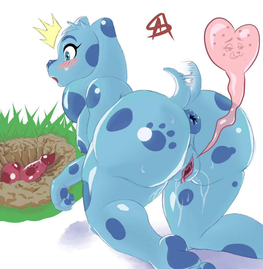 anus ashardy ass big_ass big_ears blue's_clues blue_(blue's_clues) blue_fur blue_hair blue_skin breasts dildo female female_focus female_only furry huge_ass huge_breasts large_breasts nickelodeon paws plump_vulva puffy_anus pussy pussy_juice surprised tail thick_thighs thighs wet_pussy