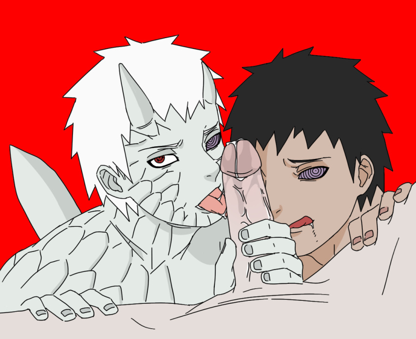 3boys gay multiple_boys naruto naruto_(series) penis uchiha_madara uchiha_obito yaoi