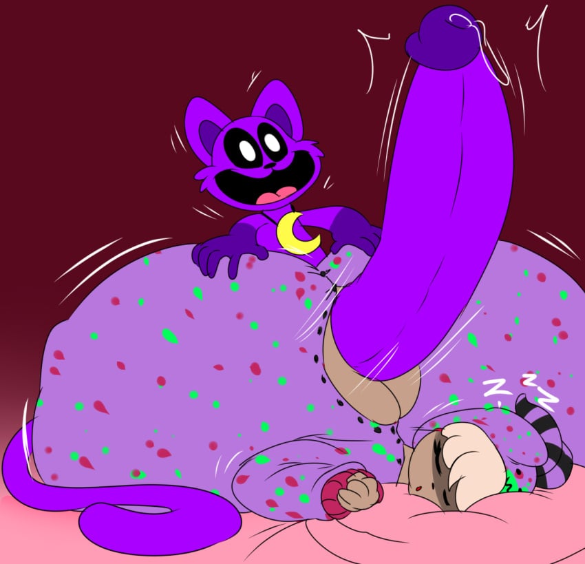 anthro anthro_on_anthro anthro_only catnap catnap_(poppy_playtime) critters_(poppy_playtime) denizen1414 domestic_cat feline feline furry_only no_humans oc orignal_character poppy_playtime poppy_playtime_(chapter_3) purple_fur purple_skin sex smiling_critters tagme