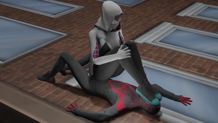 1boy 1girls 3d 3d_(artwork) barefoot blender blender_(software) dominant_female domination female femdom femdomgamer foot_fetish foot_worship gwen_stacy human human_only humiliation male malesub marvel marvel_comics miles_morales neo0utsider on_the_wall spider-gwen spider-man:_into_the_spider-verse spider-man_(series) straight trample trampledgamer trampling wall