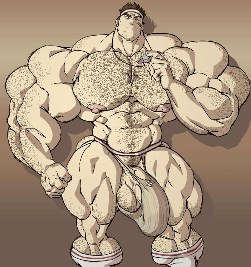 abs biceps body_hair bodybuilder bulge code_lyoko flaccid human jim_morales male male_focus male_only muscular muscular_arms muscular_ass muscular_back muscular_legs muscular_male muscular_thighs nipples penis remert socks solo solo_male underwear veins veiny_penis