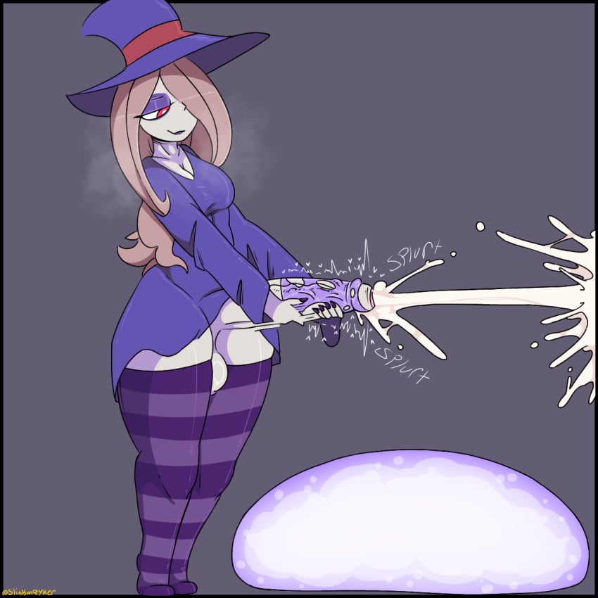 1futa balls big_balls big_breasts big_penis bottom_heavy bottomless breasts breath clothed clothing cum cumshot ejaculation erection excessive_cum filled_condom futa_only futanari huge_balls huge_cock humanoid humanoid_penis legwear little_witch_academia masturbation mostly_clothed orgasm partially_retracted_foreskin penis slinkmayker solo solo_futa standing stockings sucy_manbavaran testicles_clench thick_thighs uncut witch_hat