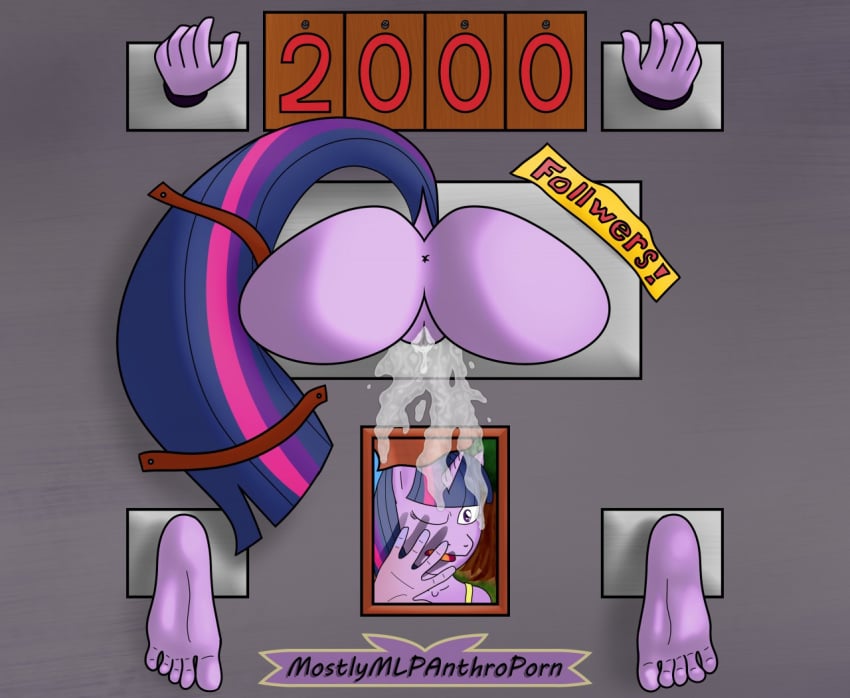 anthro bondage bound cum cum_inside female friendship_is_magic mostlymlpanthroporn my_little_pony nude public_use stuck_in_wall twilight_sparkle_(mlp)