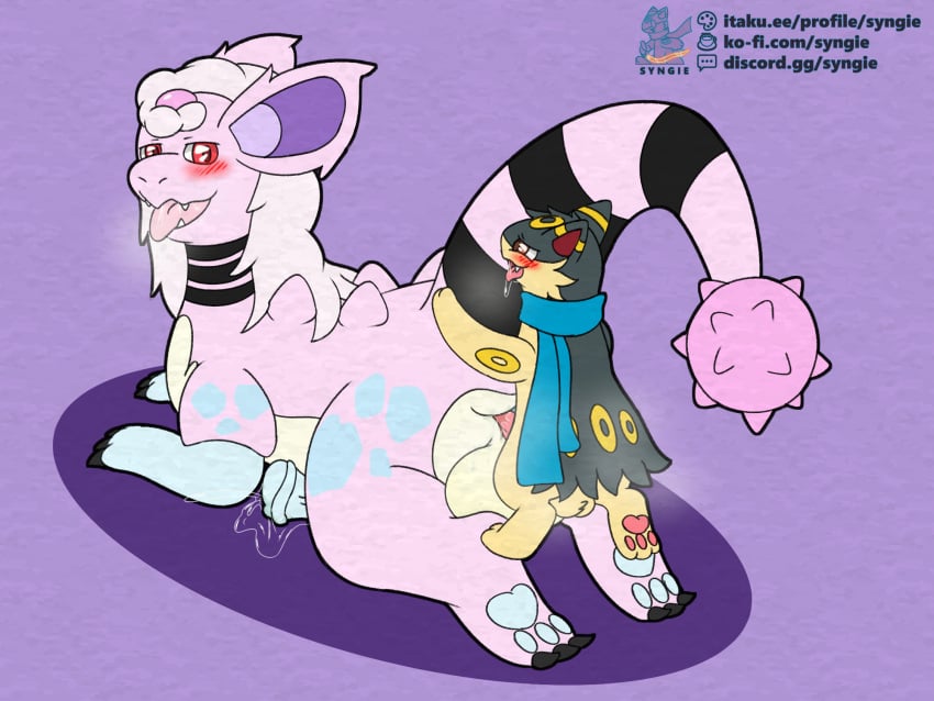 2023 4:3 ampharos anal animal_genitalia animal_penis eeveelution equine_genitalia equine_penis generation_1_pokemon generation_2_pokemon genitals hi_res hybrid_pokemon male nidorina nintendo no_humans penis pokemon pokemon_(species) quilava size_difference syngie_(artist) text umbreon url