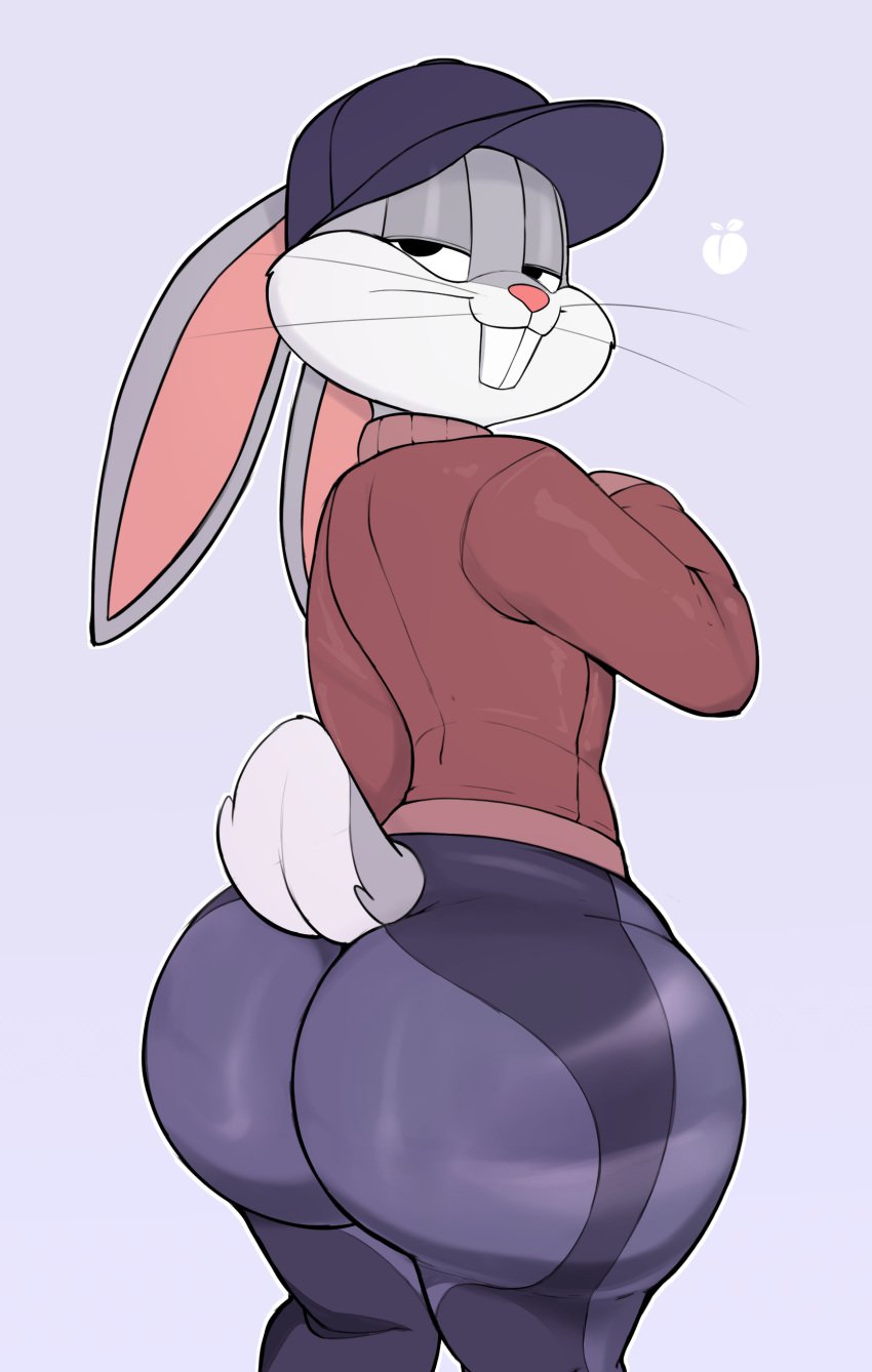 1boy 2023 absurd_res anthro ass big_ass big_butt bigdad borrowed_design buckteeth bugs_bunny clothed clothing femboy femboy_bunny fur grey_body grey_fur hat headgear headwear hi_res huge_ass huge_butt lagomorph leporid looking_back looney_tunes male male_only mammal multicolored_body multicolored_fur rabbit smile sole_male solo teeth thick_thighs thighs trap two_tone_body two_tone_fur usnarbit warner_brothers white_body white_fur