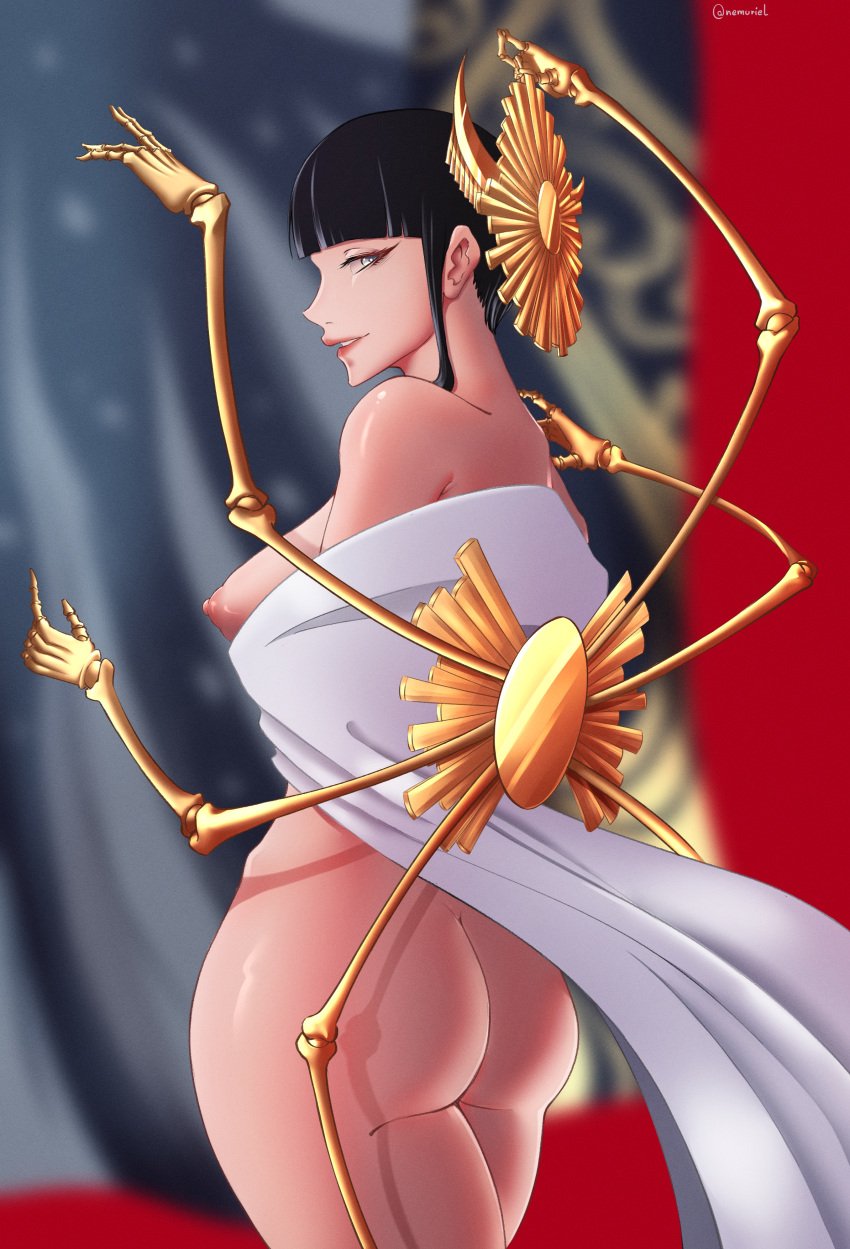 1girls ass bleach bleach:_the_thousand-year_blood_war breasts legs nipple nude nude_female shutara_senjumaru solo