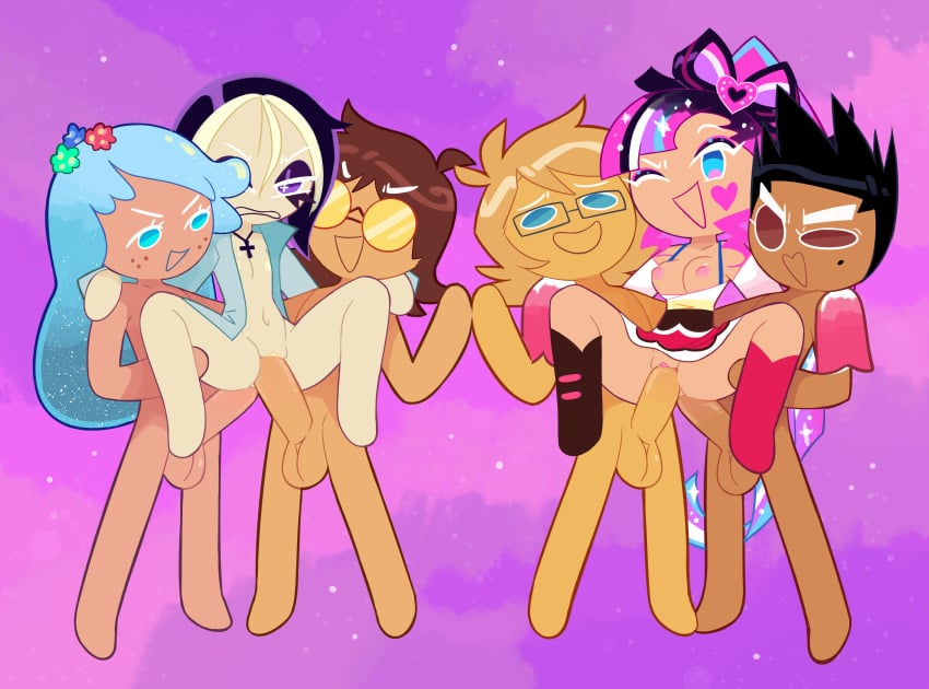 black_lemonade_cookie cookie_run miscon mmf_threesome oc shining_glitter_cookie tagme