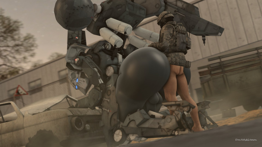 2boys anal_sex ass back_view big_balls big_butt big_sub bottomless don'tasklemon dontasklemon from_behind gay human humanoid larger_male male male/male male_on_robot male_only metal_gear_solid metal_gear_solid_v military military_uniform penetration penis robot robot_on_human sahelanthropus sex small_dom_big_sub smaller_male soldier standing standing_doggy_style standing_sex yaoi