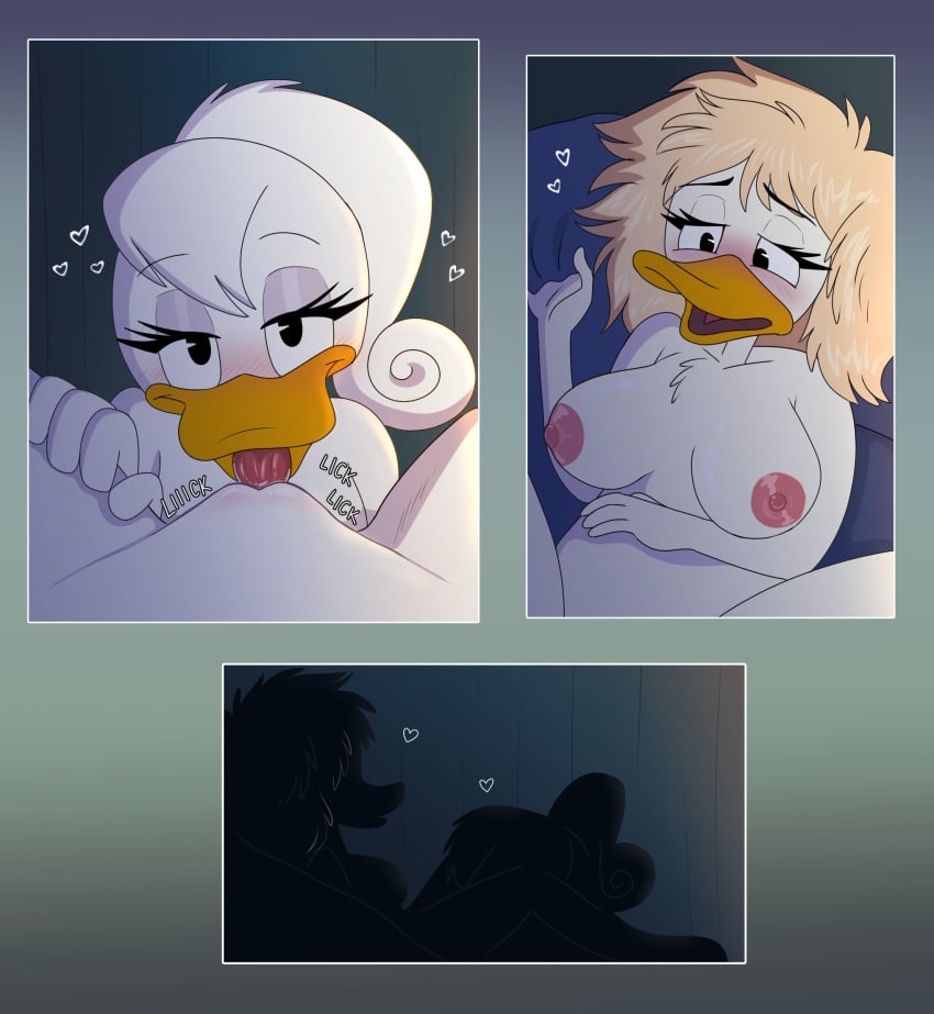 anatid anseriform anthro avian bed bedroom_background bedroom_sex big_breasts big_ponytail bird blonde_hair blush breasts candlelight comic comic_panel couple_sex cunnilingus curled_hair daisy_and_the_mysteries_of_paris daisy_duck dark_room disney duck eyelashes female female/female first_person_view furniture genitals grabbing_bedding hair half-closed_eyes hand_on_leg heart_symbol hi_res historical_people historical_porn light looking_pleasured marie_antoinette marie_ducklette messy_hair mr._blue_(artist) narrowed_eyes nipples noblewoman non-mammal_breasts non-mammal_nipples non-mammal_pussy nude open_mouth oral pink_nipples ponytail pussy queen romantic romantic_ambiance romantic_couple royalty sex silhouette spread_legs spreading the_rose_of_paris tongue tongue_out vaginal_penetration wives