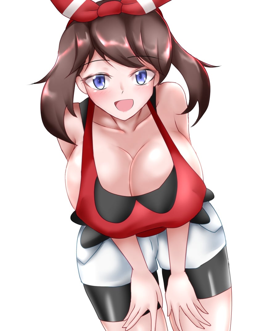 breasts brown_hair captain_rs cleavage female female_focus female_only may_(pokemon) may_(pokemon_oras) nintendo pokemon pokemon_oras