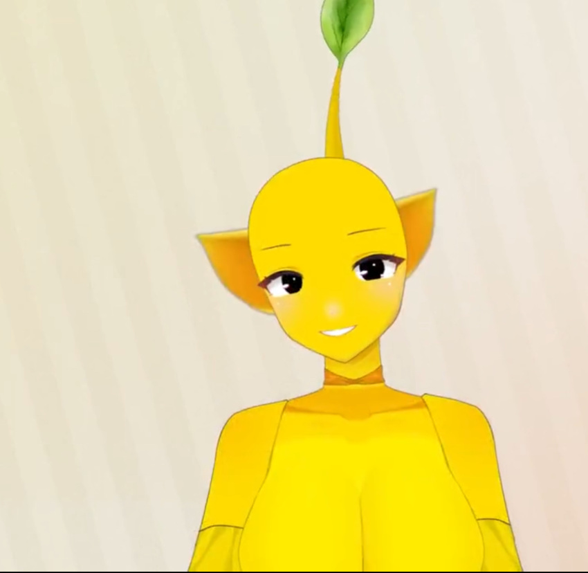 ?sertle breasts completely_nude_female cute pikmin screenshot smiling virtual_youtuber yellow_pikmin