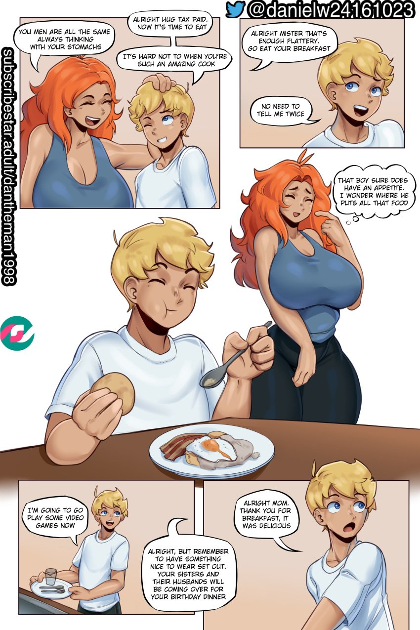 ascension_of_an_erotic_god beautiful beautiful_woman big_ass big_booty big_breasts big_butt birthday comic comic_page dantheman erusensei female fit_female gabriel_wagner married_woman mary_wagner milf mother_and_son original original_character original_characters wholesome