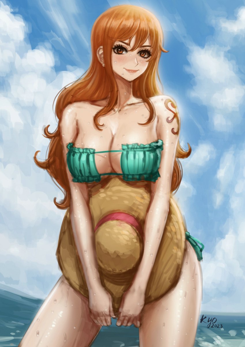 breasts female female_only kyopink nami nami_(one_piece) one_piece orange_eyes orange_hair post-timeskip solo