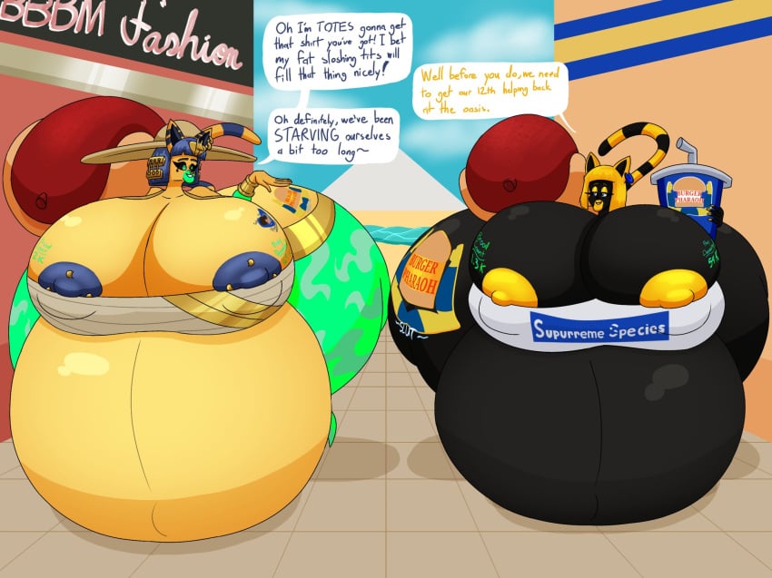 animal_crossing ankha big_ass big_breasts breasts bubble_butt female furry huge_ass huge_breasts hyper_pregnancy pregnant tagme thick_thighs user3345 wide_hips