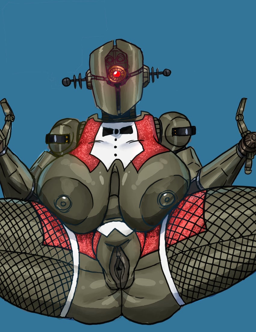 adelaide_(fallout_76) android anthro areola assaultron_(fallout) big_areola big_breasts bow_tie breasts clothed clothing curvy_figure fallout female fishnet_clothing fishnet_leggings fishnet_legwear genitals hi_res huge_breasts huge_thighs humanoid leggings legwear machine metal metallic_body microsoft mostly_nude not_furry open_clothing open_topwear pussy robot robot_humanoid seanmalikdesigns seducing_viewer seductive showgirl solo spread_legs spread_pussy spreading synthetic thick_thighs topwear voluptuous voluptuous_female