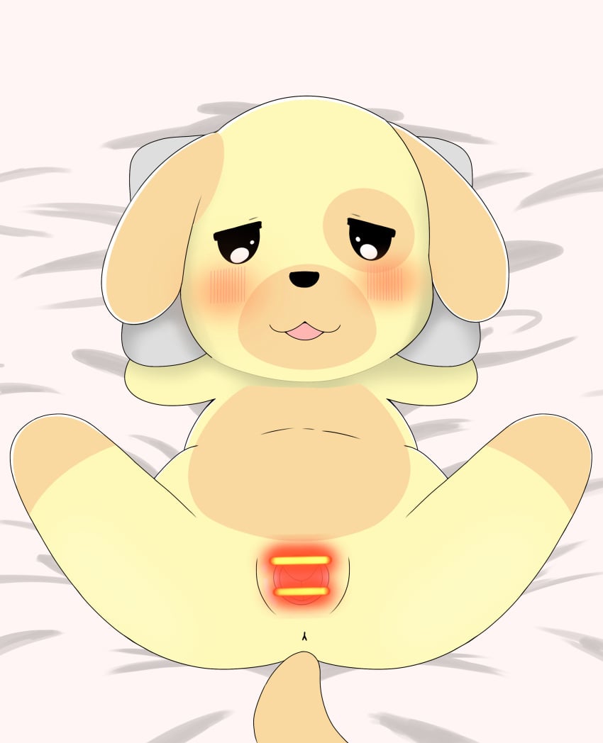 animal_crossing canine goldie_(animal_crossing) solo