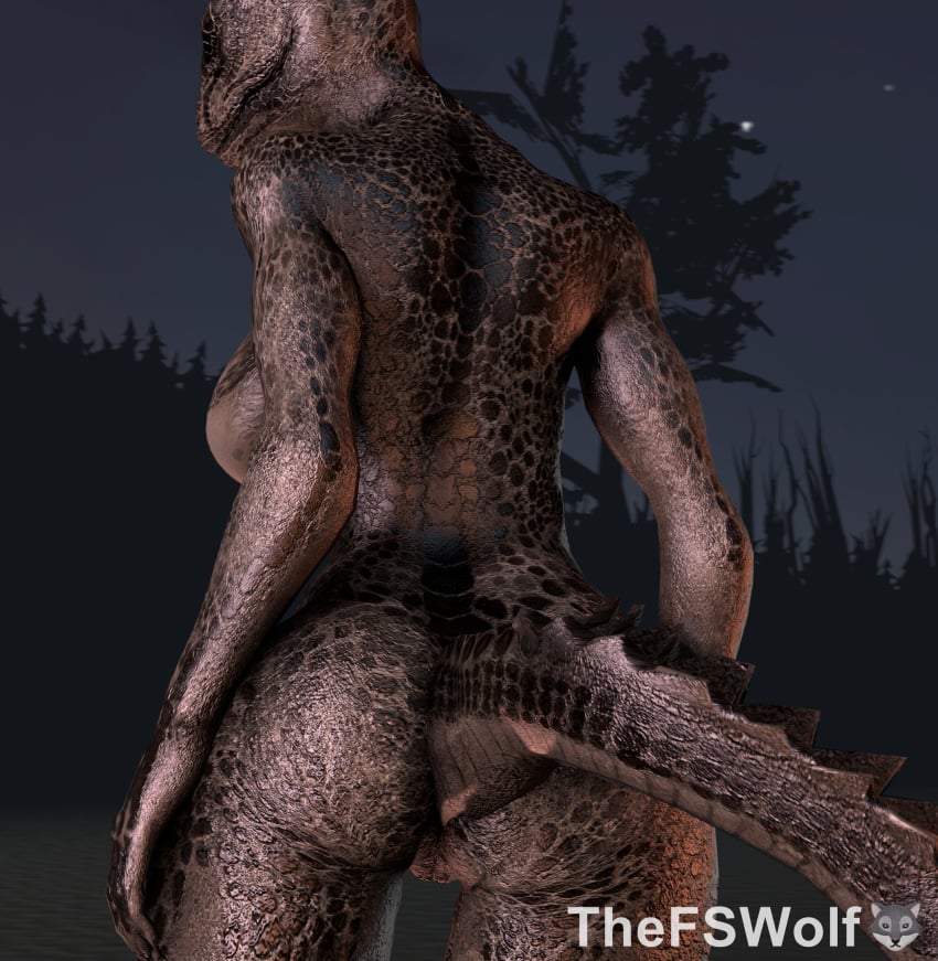 argonian argonian_female ass ass_focus ass_up female female_focus female_only green_body green_scales green_skin lizard lizard_girl lizard_humanoid milf skyrim swamp tfswolf the_elder_scrolls voluptuous voluptuous_female