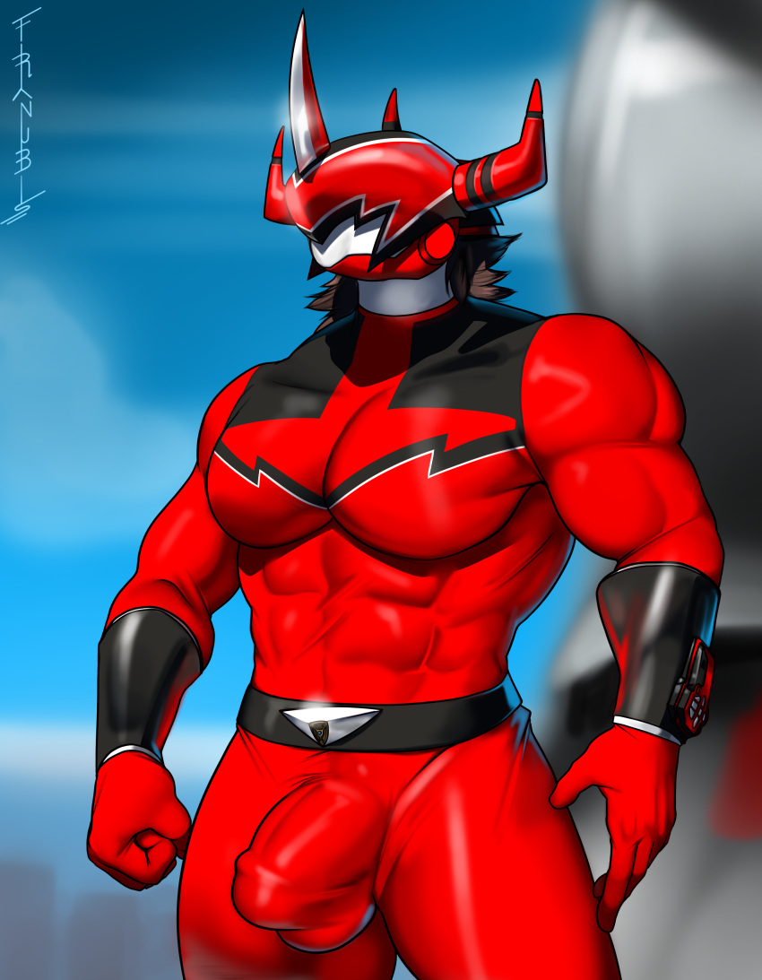 absurd_res bulge clothing digimon franubis hi_res latex male muscular muscular_male power_rangers quantum_ranger rangers sentai spandex suit super_(disambiguation) super_sentai superhero tight_clothing wargreymon