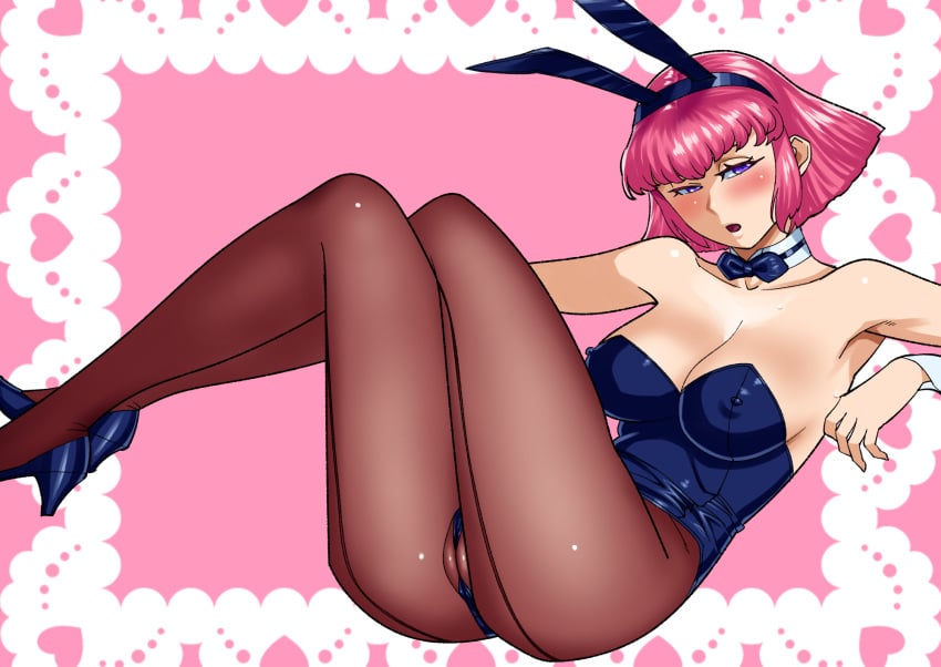 1girls armpits ass ass bare_arms bare_shoulders bbw bedroom_eyes big_breasts blue_heels blue_high_heels bob_cut bowtie bunny_costume bunny_ears bunny_girl bunnysuit busty cameltoe cleavage clothing collar erect_nipples erect_nipples_under_clothes feet_together female female_focus female_only footwear gundam gundam_zz hairband haman_karn heels hi_res high_heels high_resolution highres large_breasts legs_together legs_up light-skinned_female light_skin looking_at_viewer lying medium_hair mobile_suit_gundam narrowed_eyes nipple_bulge on_back open_mouth pale-skinned_female pale_skin pantyhose pink_hair pinup purple_eyes pussy shoulder_length_hair sideboob sitting skimpy skimpy_clothes solo solo_female solo_focus stiletto_heels thick_thighs thighs vagina very_high_resolution xxmsin2289xx zeta_gundam