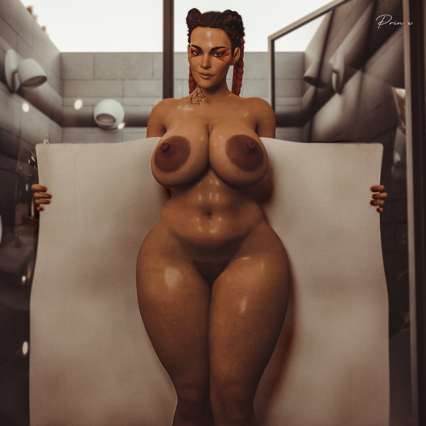 1girls 3d 3d_(artwork) apex_legends areolae big_areola big_breasts breasts chubby curvy dark-skinned_female dark_skin female hourglass_figure latina loba_(apex_legends) nude plump prinxe pussy solo thick_thighs towel voluptuous wide_hips