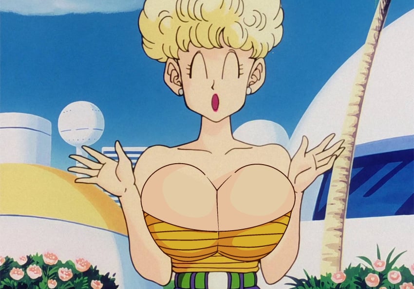 big_breasts blonde_hair closed_eyes crop_top dragon_ball dragon_ball_z jaysonguzman567 panchy panchy_(dragon_ball) panchy_briefs screencap screenshot screenshot_edit