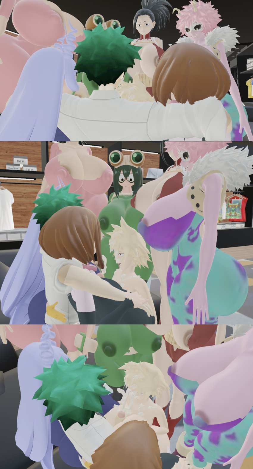 1boy 3d 3d_model 6girls ass big_ass big_breasts big_butt big_nipples big_penis breasts bubble_ass bubble_butt creati cum_on_body cum_on_breasts cum_on_face curvy_figure deku facial froppy group harem harem_boy hentai_protaginist inko_midoriya izuku_midoriya male mina_ashido mitsuki_bakugou momo_yaoyorozu my_hero_academia nejire_hado ochako_uraraka paizuri penis pinky shooting_cum sitting stud titjob tsuyu_asui uravity voluptuous