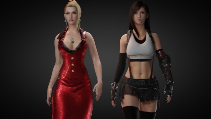 final_fantasy final_fantasy_vii final_fantasy_vii_remake fingerless_gloves scarlet_(ffvii) skinny skinny_female slim small_breasts tifa_lockhart