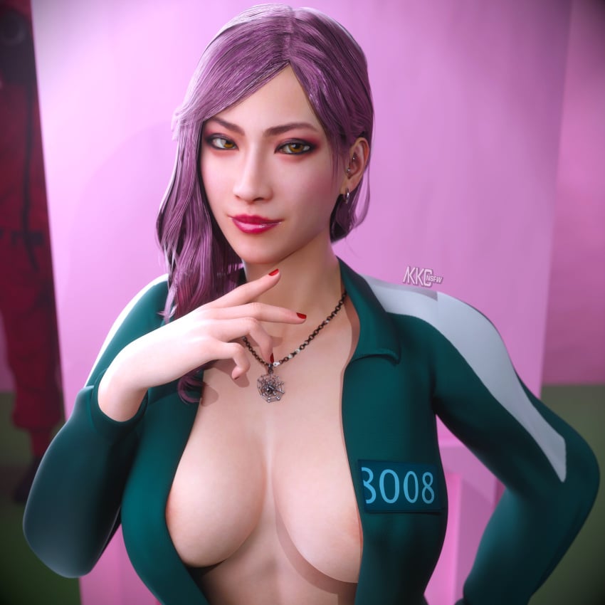 1girls 3d akkonsfw breasts female ryuu_ga_gotoku seong-hui seonhee squid_game tagme yakuza_(series)