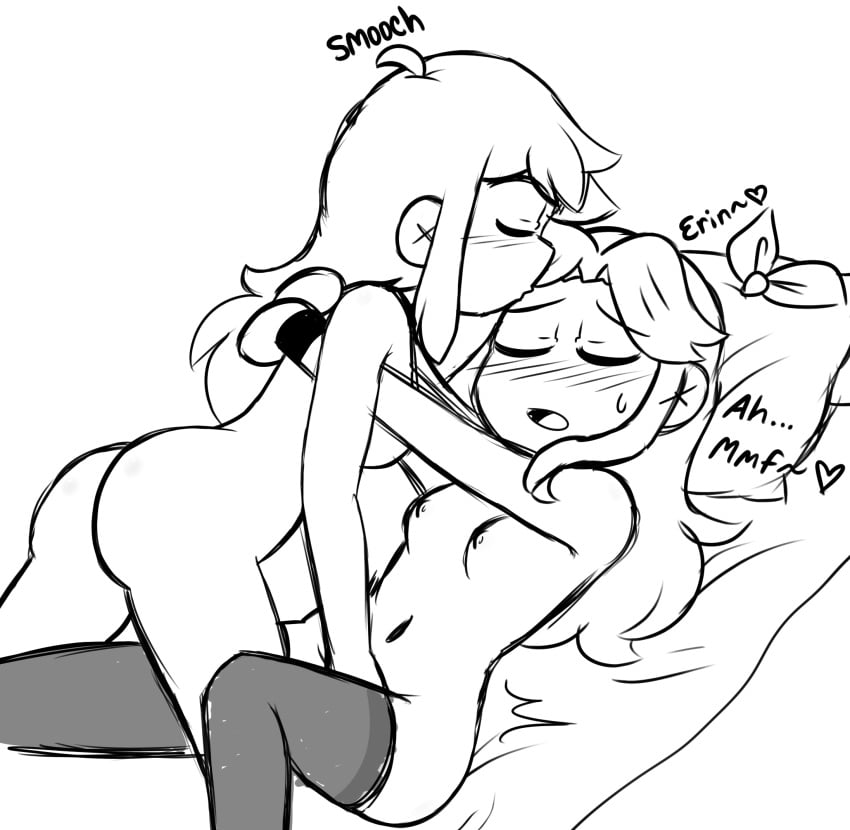 2d abigail_(stardew_valley) bed boobs breasts erin_(ikeychain) female fingering forehead_kiss ikeychain kiss lesbian lesbian_sex lesbians original original_character stardew_valley tagme tits