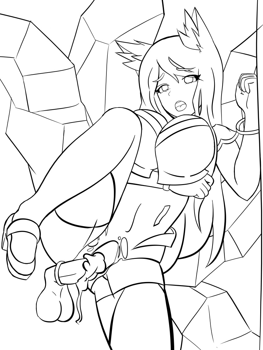 ahri ahri_a_walla alternate_costume cum cum_in_pussy digital_media_(artwork) disembodied_penis fox_ears fox_tail k/da_ahri k/da_series latex league_of_legends linework