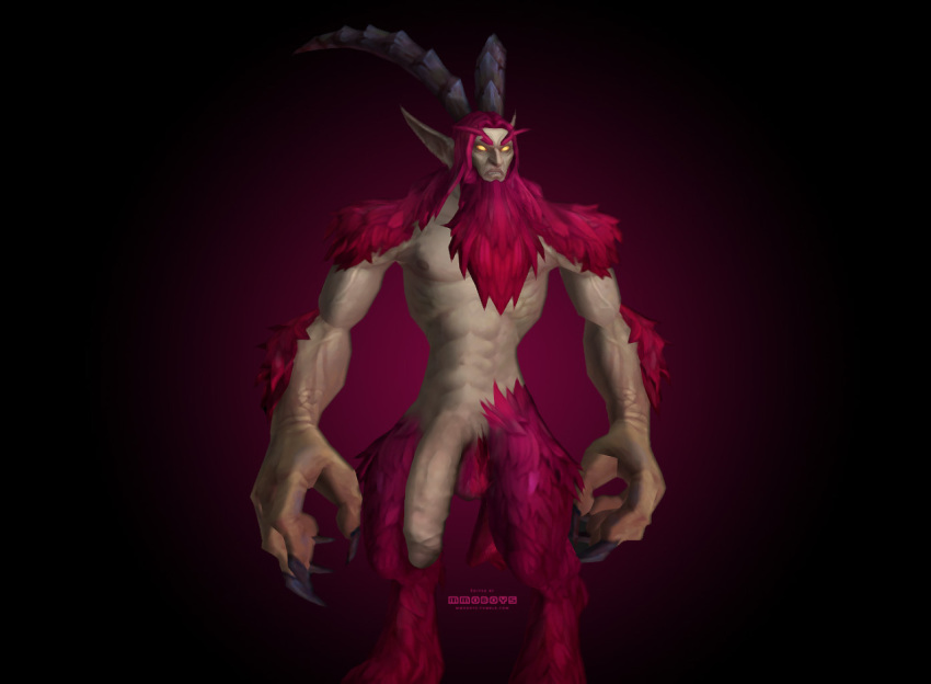 balls beard claws emerald_nightmare facial_hair flaccid horn humanoid_penis male male_only mmoboys mmoboys_(artist) penis satyr skul'vrax solo video_games void_corruption_(warcraft) warcraft