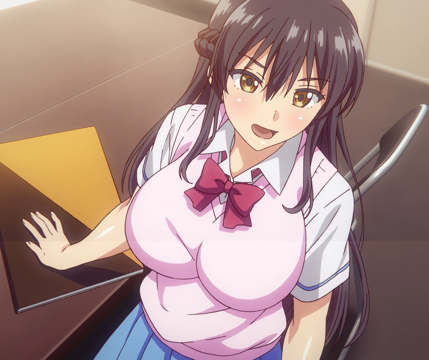 1girls big_breasts breasts eroge_de_subete_wa_kaiketsu_dekiru! female goban huge_breasts large_breasts pink_pineapple screenshot shibasaki_yuri stitched tagme third-party_edit