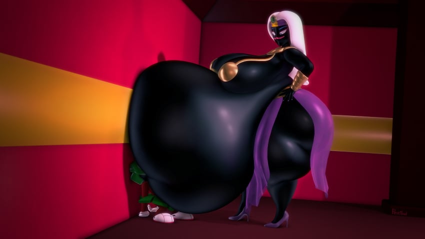 1boy 1girls 3d against_wall ass bbw belly belly_smother big_ass big_belly big_breasts bikini bloated bloated_belly breasts fat female female_focus femdom huge_belly larger_female looney_tunes male malesub marvin_the_martian obese overweight pestilad queen_tyr'ahnee sideboob size_difference skimpy smothering string_bikini thick_thighs