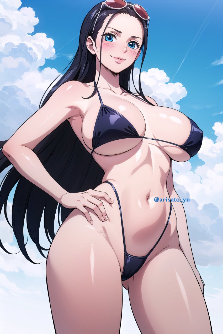 ai_generated anime_girl arisato_yu big_ass big_breasts curvaceous curvaceous_body curves curvy curvy_body curvy_female curvy_figure female female_only hourglass_figure nico_robin one_piece panties voluptuous voluptuous_female