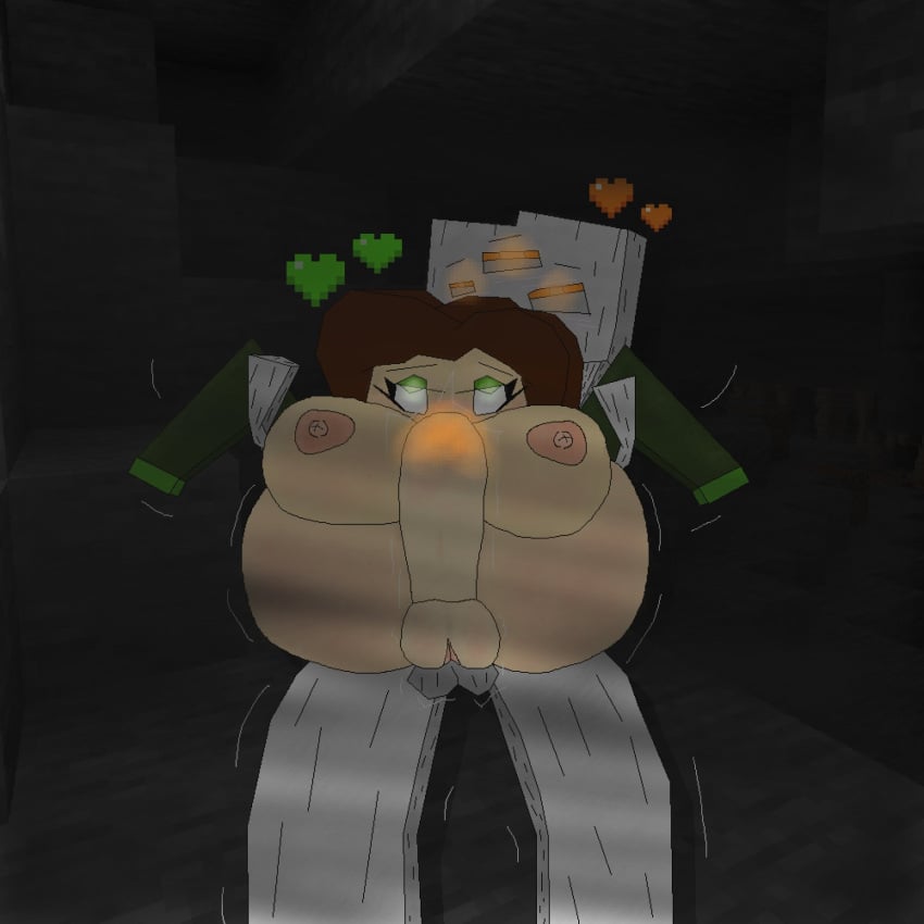 3_eyes anal ass blush eyelashes eyes_half_open eyes_rolling_back eyeshadow full_nelson glowing_eyes glowing_inside glowing_penis minecraft mojang nipples nude nude_female penis_in_ass plump_pussy pussy tagme the_creaking_(minecraft)