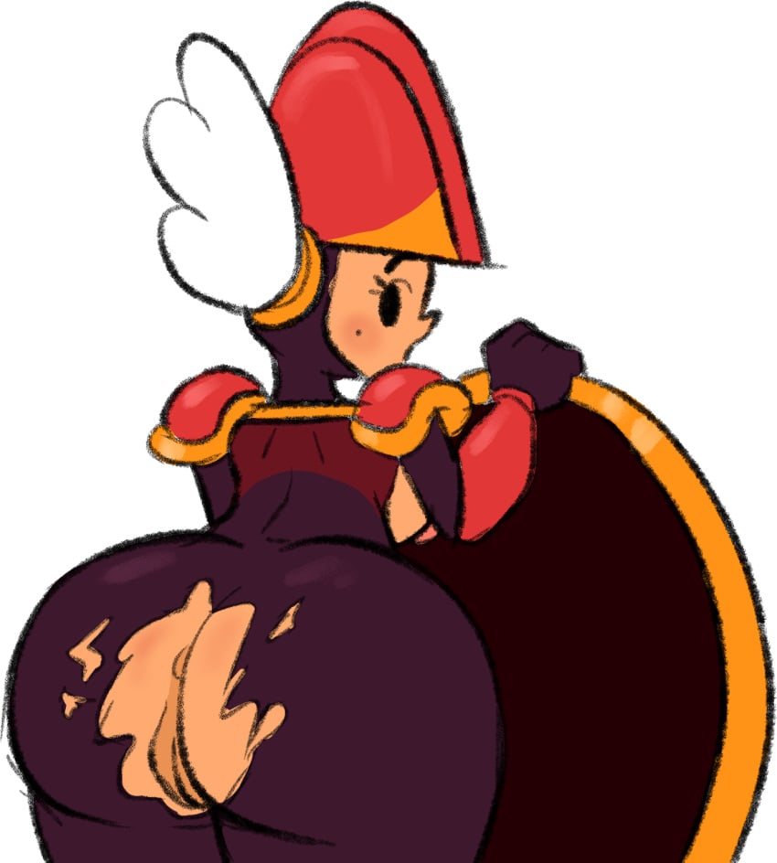 female shield_knight shovel_knight sirwillydingdong torn_clothes torn_pants