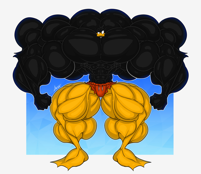 abs biceps big_muscles bird daffy_duck duck huge_muscles hyper_muscles large_muscles looney_tunes male mctaylis muscles muscular muscular_arms muscular_legs muscular_male muscular_thighs pecs warner_brothers