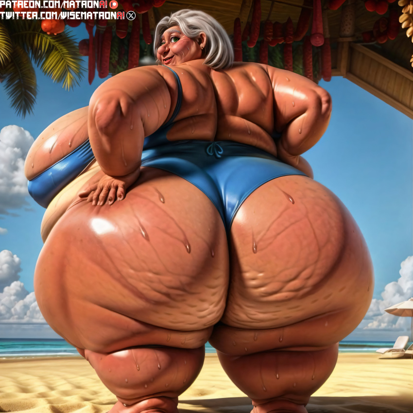 1girls 4k ai_generated ass bbw beach belly belly_button big_breasts breasts breasts cellulite chubby chubby_female donka_pudowski elderly_female fat female female female_only gilf granny hair highres huge_ass huge_belly huge_breasts human massive_breasts massive_thighs matronai_(artist) mature mature_female mature_woman morbidly_obese morbidly_obese_female nipple_bulge nipples old older_female patreon patreon_username pinup plump pose rons_gone_wrong solo solo_female ssbbw stable_diffusion swimsuit thick thick_thighs thighs twitter_username wide_hips wrinkles