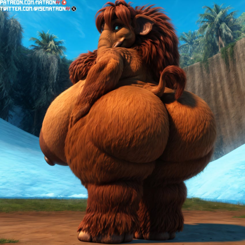 1girls 4k ai_generated anthro areola areolae bbw blue_sky_studios ellie_(ice_age) fat female female_only furry furry_only highres hips hips_wider_than_shoulders huge_ass huge_breasts huge_hips ice_age_(series) ice_age_the_meltdown looking_at_viewer mammal mammal_humanoid mammoth massive_breasts massive_thighs matronai_(artist) mature mature_female mature_woman milf naked naked_female nude nude_female obese obese_anthro obese_female older_female patreon patreon_username pinup pose solo solo_female ssbbw stable_diffusion thick_thighs thighs twitter_username wide_hips