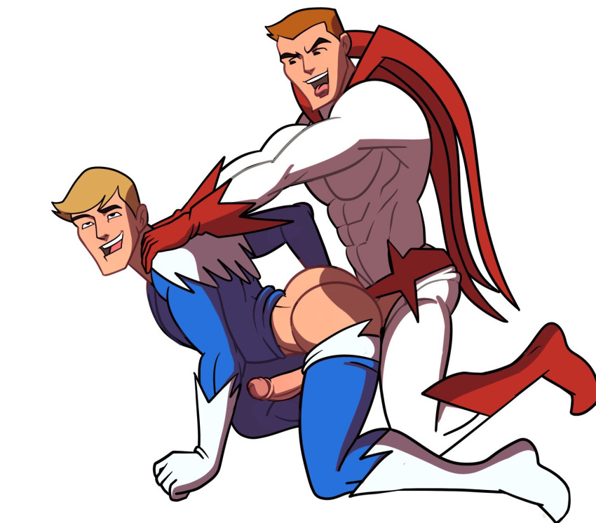 blonde_hair brothers brown_hair dc dc_comics don_hall dove_(dc) erect_while_penetrated hank_hall hawk hawk_(dc) hawk_and_dove human human_only incest iyumiblue male male/male male_only male_penetrated sex yaoi