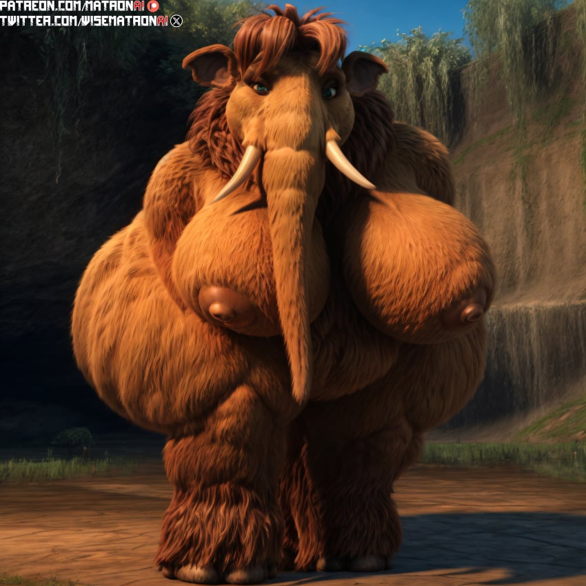 1girls 4k ai_generated anthro areola areolae bbw blue_sky_studios ellie_(ice_age) fat female female_only furry furry_only highres hips hips_wider_than_shoulders huge_ass huge_breasts huge_hips ice_age_(series) ice_age_the_meltdown looking_at_viewer mammal mammal_humanoid mammoth massive_breasts massive_thighs matronai_(artist) mature mature_female mature_woman milf naked naked_female nude nude_female obese obese_anthro obese_female older_female patreon patreon_username pinup pose solo solo_female ssbbw stable_diffusion thick_thighs thighs twitter_username wide_hips