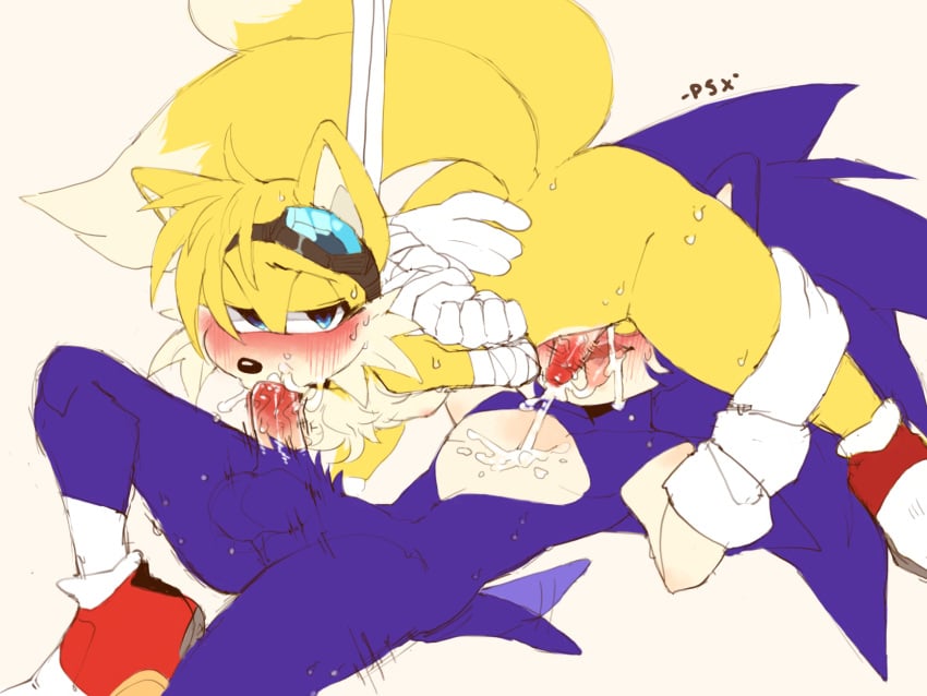 69 anilingus arms_behind_back balls bandage big_ass blue_balls bouncing_balls bound bound_wrists canine cum cum_in_mouth cum_on_chest cum_on_tongue femboy feminine_male flying_sweatdrops fox furry furry_only gay goggles heavy_blush hedgehog male medium_penis miles_prower oral orgasm_face penis psychotiicx sonic_(series) sonic_boom sonic_the_hedgehog spread_legs suspension sweaty_balls sweaty_thighs tail tails tails_the_fox thick_thighs thigh_grab throbbing undersack veiny_penis yaoi
