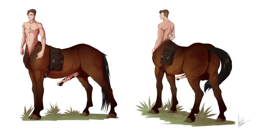 1boy 2018 abs absurd_res agropuer animal_genitalia animal_penis areola ass athletic athletic_male backsack balls centaur cuntboy cuntboy_only digital_media_(artwork) equine equine_penis equine_taur erection full-package_cuntboy fur green_eyes hair herm hermaphrodite hi_res hooves horsecock huge_penis human intersex kevin_hanoveria large_ass large_balls looking_at_viewer looking_back male male_only maleherm mammal model_sheet multi_genitalia muscular muscular_male nipples nude penis pussy simple_background smile solo standing taur