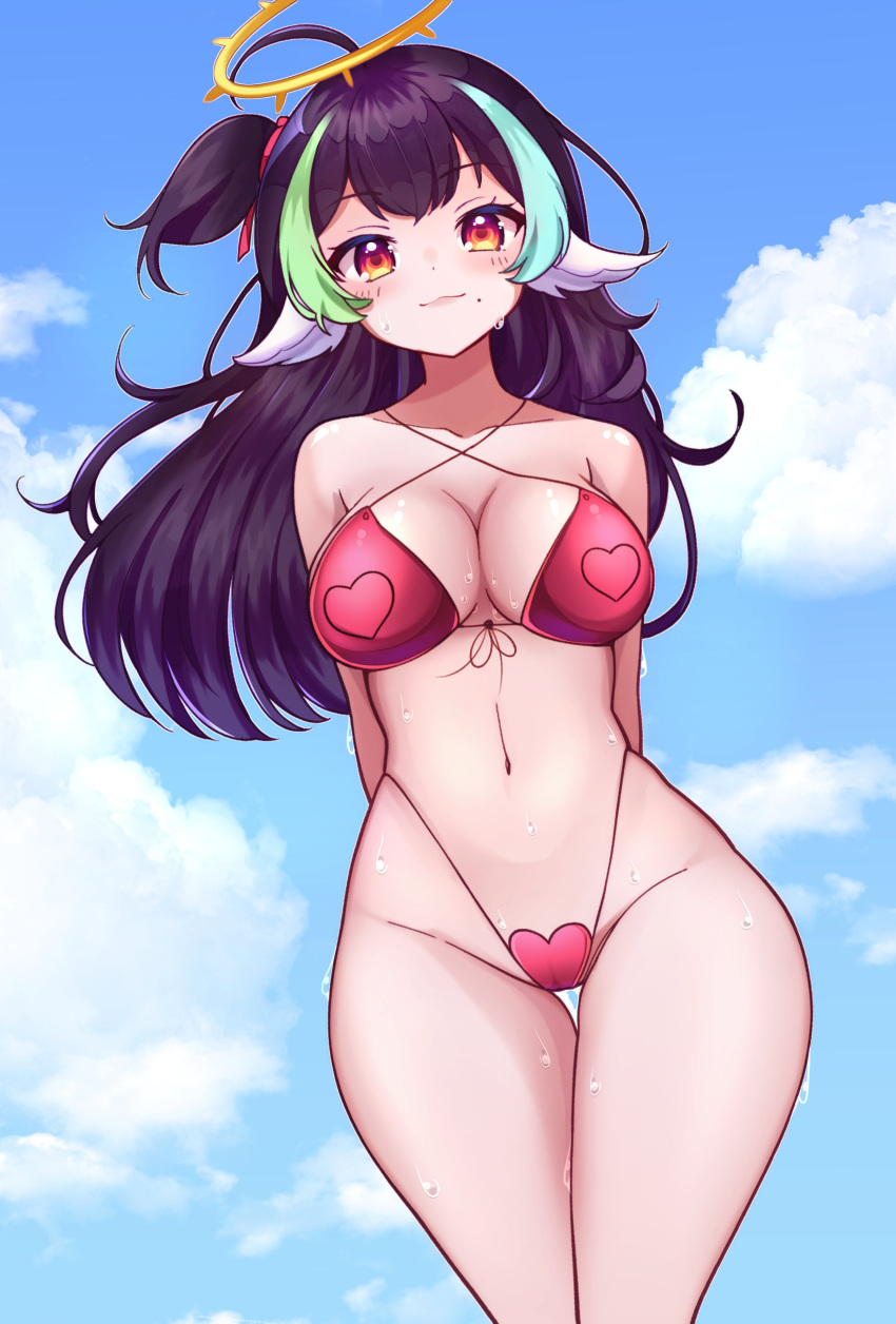 angel artist_request beach big_ass big_breasts big_nipples big_thighs black_hair cute daytime furry green_hair heart heart-shaped_pupils heart_symbol lewd muna_vtuber paizuri penetration pink_hair red_fur red_lipstick red_swimsuit seiso sex_toy summer sunny sweat sweating sweaty_body swimming_pool swimsuit swimsuits titfuck titjob tits vaginal vaginal_fluids vaginal_penetration virtual_youtuber vtuber vtuber_muna vtuberfanart vtuberhub