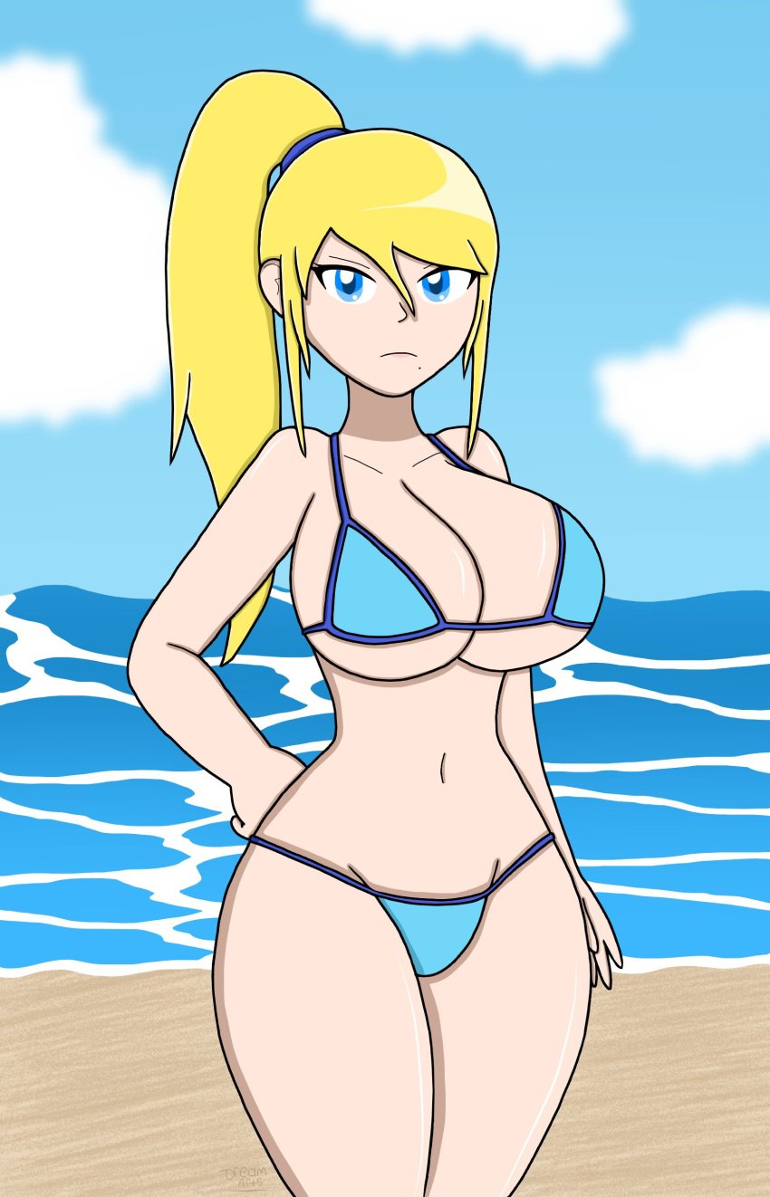 breasts dreamvariety female female_only metroid nintendo samus_aran solo swimsuit