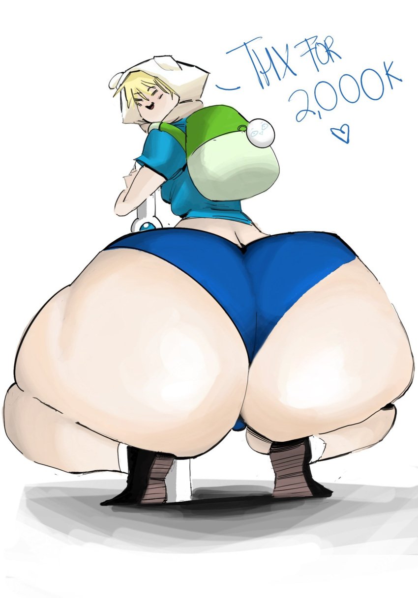 1boy 2024 2d 2d_(artwork) 2d_artwork 7gtes adventure_time ass ass_bigger_than_head backpack backsack bag big_ass big_butt blonde_hair blush blush_lines blushing_at_viewer bottomwear broly_culo bubble_ass bubble_butt bulge cartoon_network clothed clothed_male clothes clothing digital_drawing_(artwork) digital_media_(artwork) fat_ass fat_butt femboy finn_the_human follower_celebration footwear fully_clothed hat headwear hips holding holding_object huge_ass huge_butt human hyper_ass large_ass large_butt light-skinned_male light_skin looking_at_viewer looking_back looking_back_at_viewer male male_only milestone_celebration pale_skin shirt shoes shorts simple_background solo squatting sword thick thick_ass thick_butt thick_thighs thighs topwear weapon white_background wide_hips