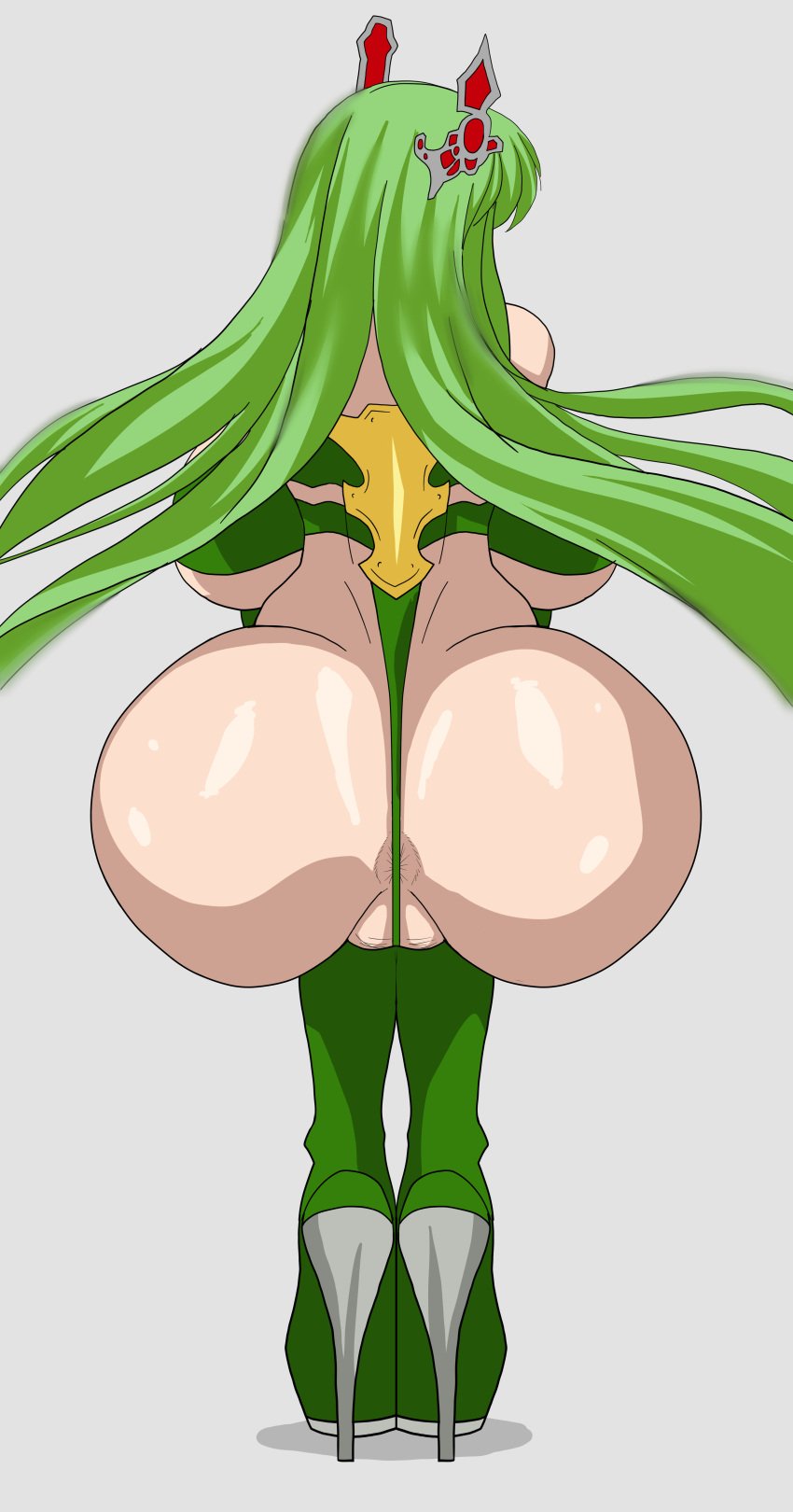 1girls anus ass ass_focus backboob big_ass big_booty big_breasts bimbo boots breasts bubble_butt clothing facing_away final_fantasy final_fantasy_iv final_fantasy_iv_the_after gigantic_breasts green_hair huge_ass huge_breasts large_ass large_breasts long_hair pose pussy rear_view rydia sitting square_enix suit thread voluptuous zetarok