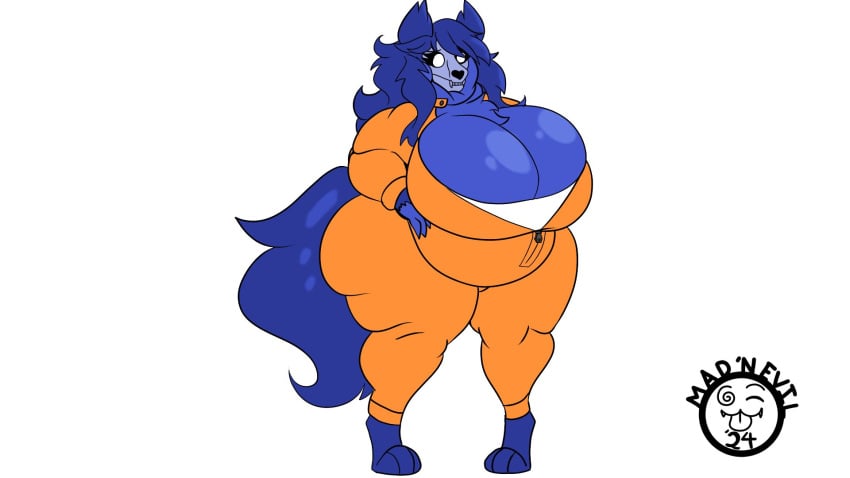 big_breasts blueberry_inflation breasts chubby cleavage d-class female furry huge_breasts mad_n_evil scp-1471 scp-1471-a scp_foundation tagme thick_thighs wide_hips